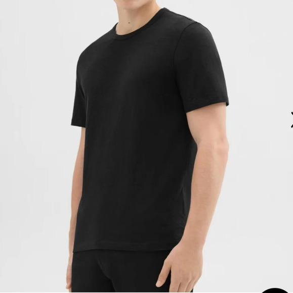 Theory Essential black Tee in Cosmos Slub 100% Cotton size XL - Picture 1 of 10